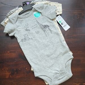 ​NWT Carter's Child of Mine Baby Boys Bodysuits - 12M - 3 Pack Animal Theme